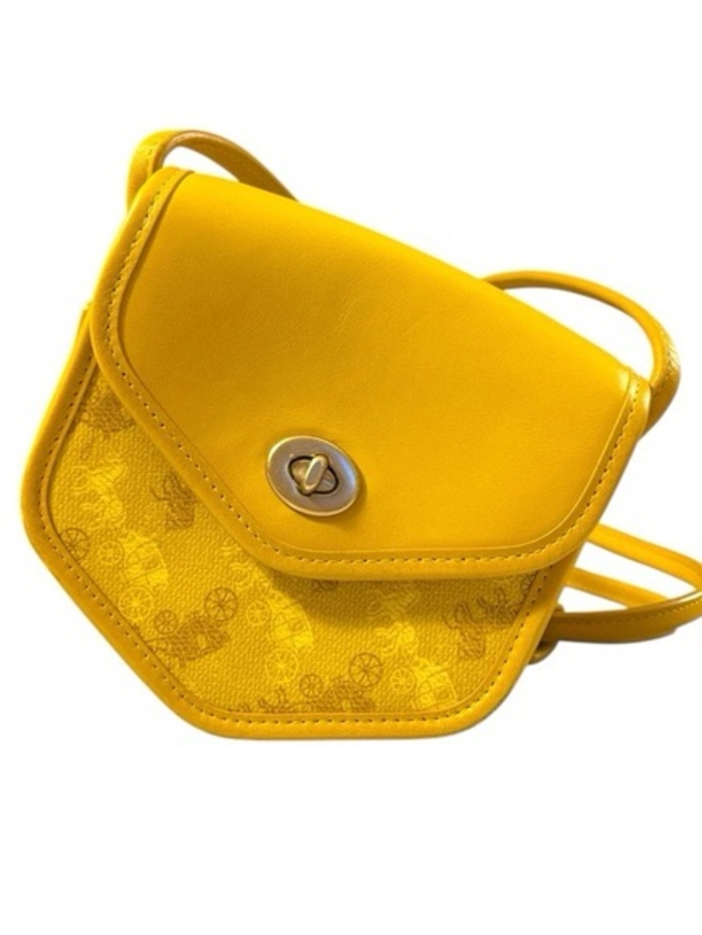 Authentic Coach Turnlock Flap Pouch 15 in Ochre Yellow 2891 | EUC